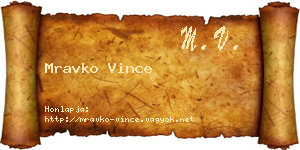 Mravko Vince névjegykártya